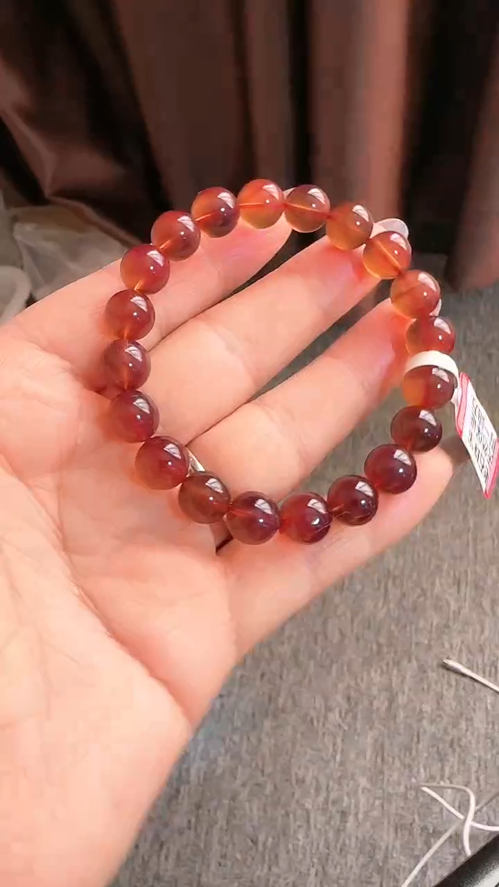 【闪购商品】琥珀手链未镶嵌规格9紫翳灵草手串#31