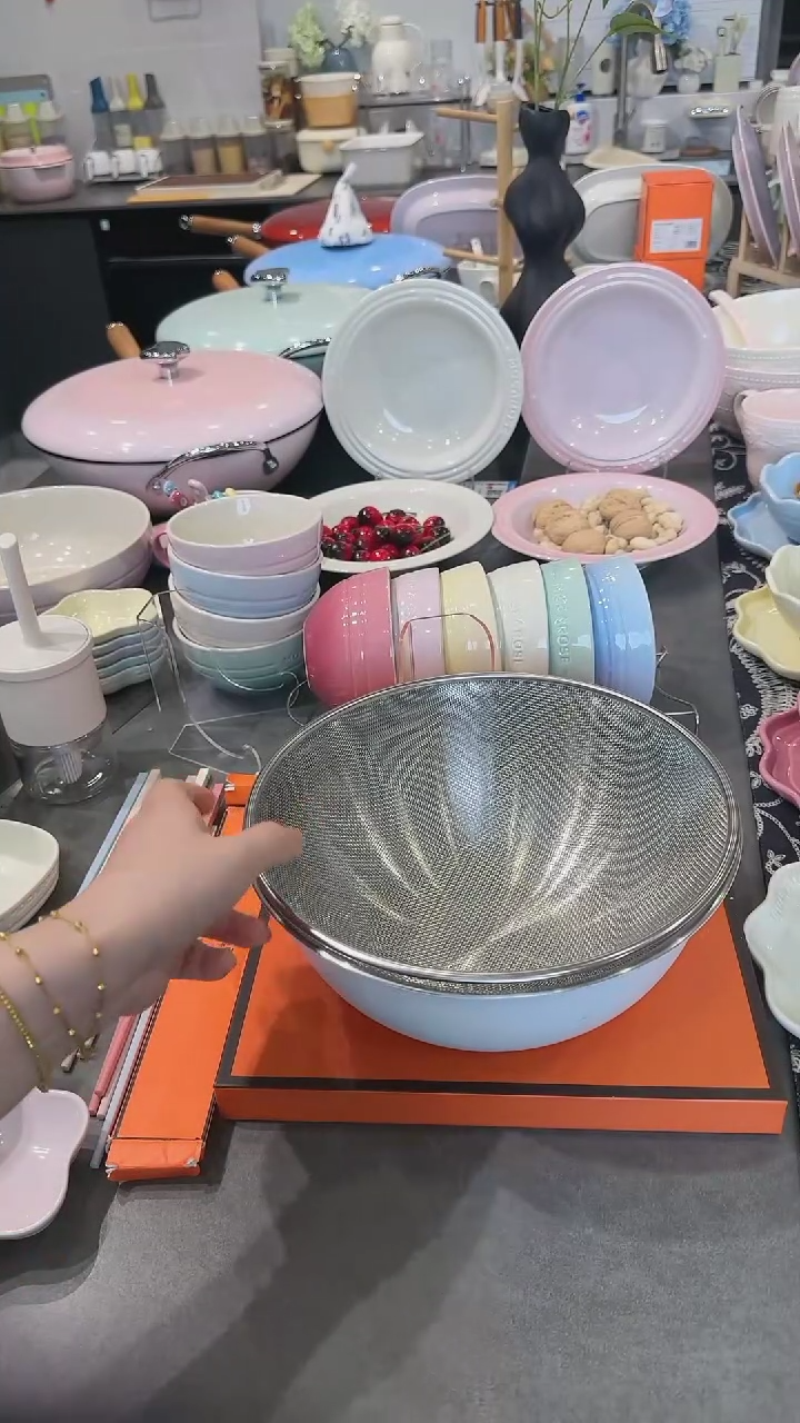 【闪购商品】瓷不锈钢料理盆+沥水篮24cm（2件套）