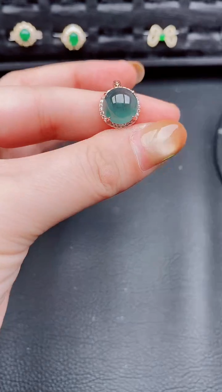 【闪购商品】翡翠戒指银S925镶嵌天然a货翡翠260