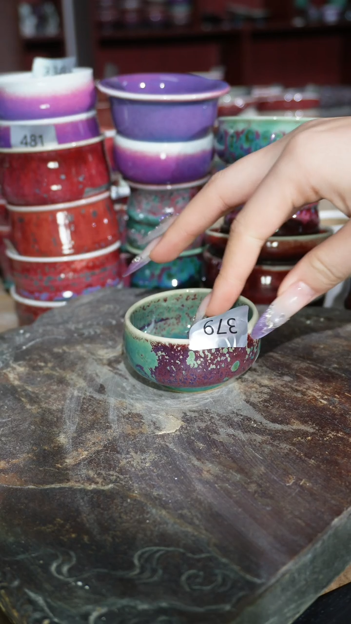 摆件陶精品窑变钧瓷茶器