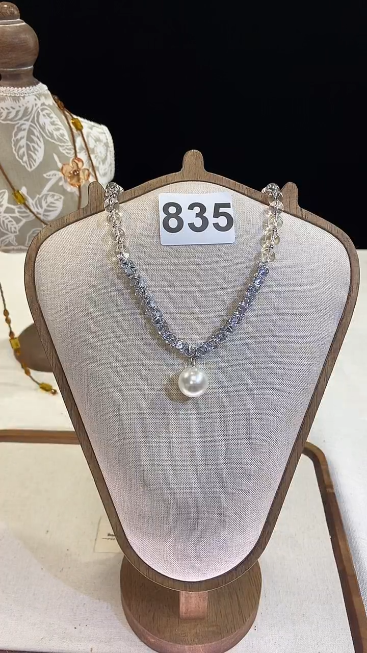 项链钛钢淡水珍珠835