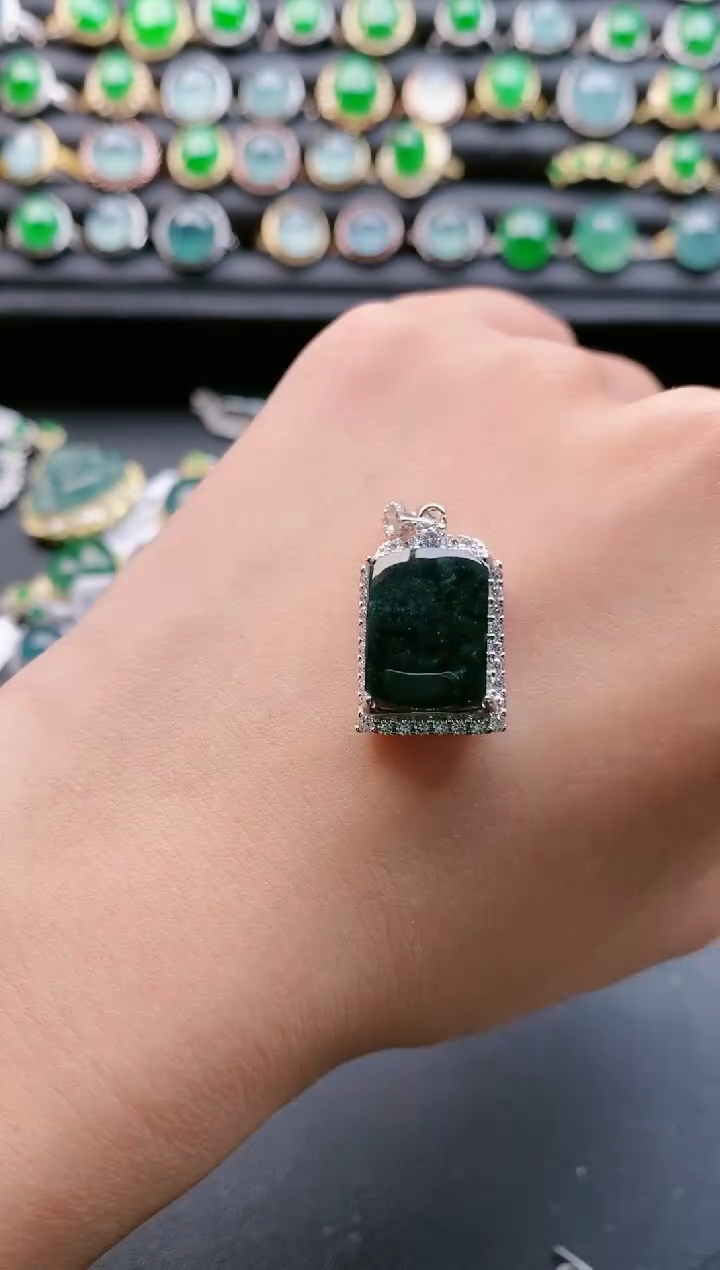 【闪购商品】翡翠戒指银S925镶嵌1111