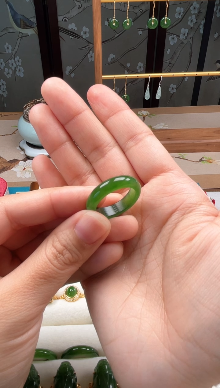 【闪购商品】和田玉（碧玉）戒圈未镶嵌17号戒圈