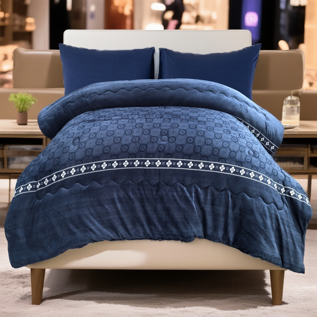 欧洲站【重约6斤】高奢臻绒速暖冬被芯加厚被子春秋被芯-蓝法月光