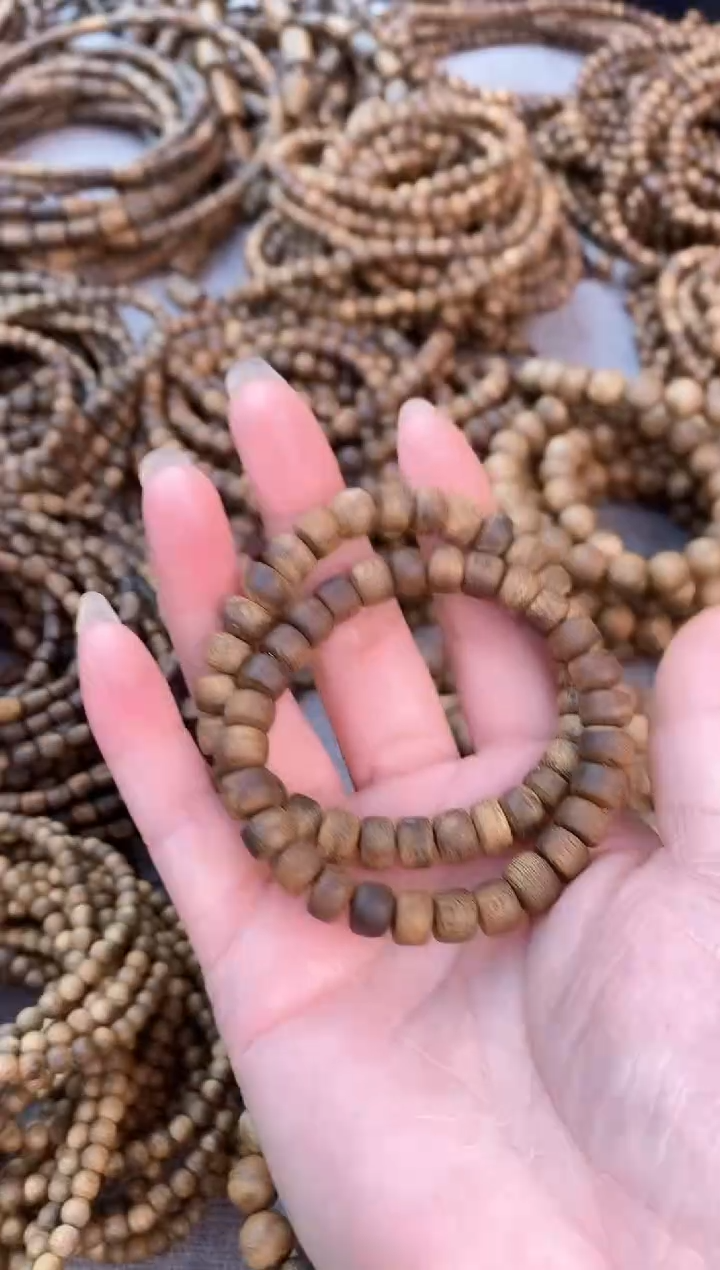 【闪购商品】手串沉香虫漏随型算盘珠单圈棋楠手串多样性发二