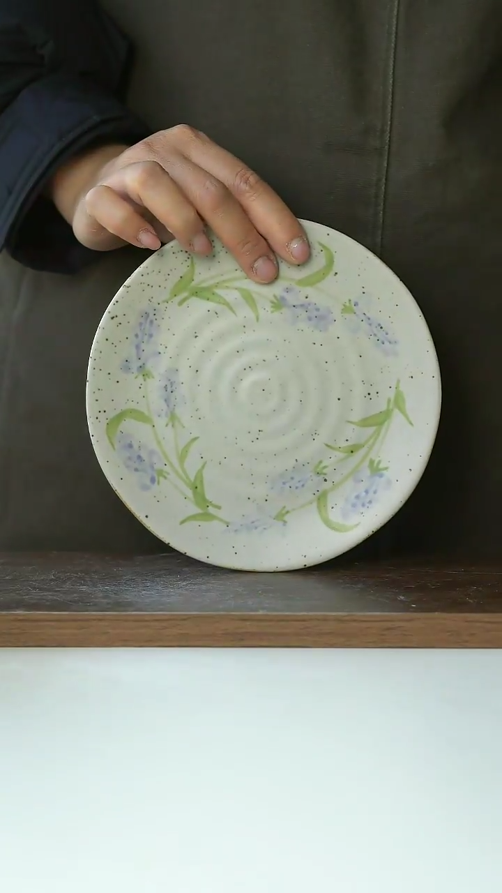 【闪购商品】陶瓷薰衣草16.5CM甜品碟@4-2@