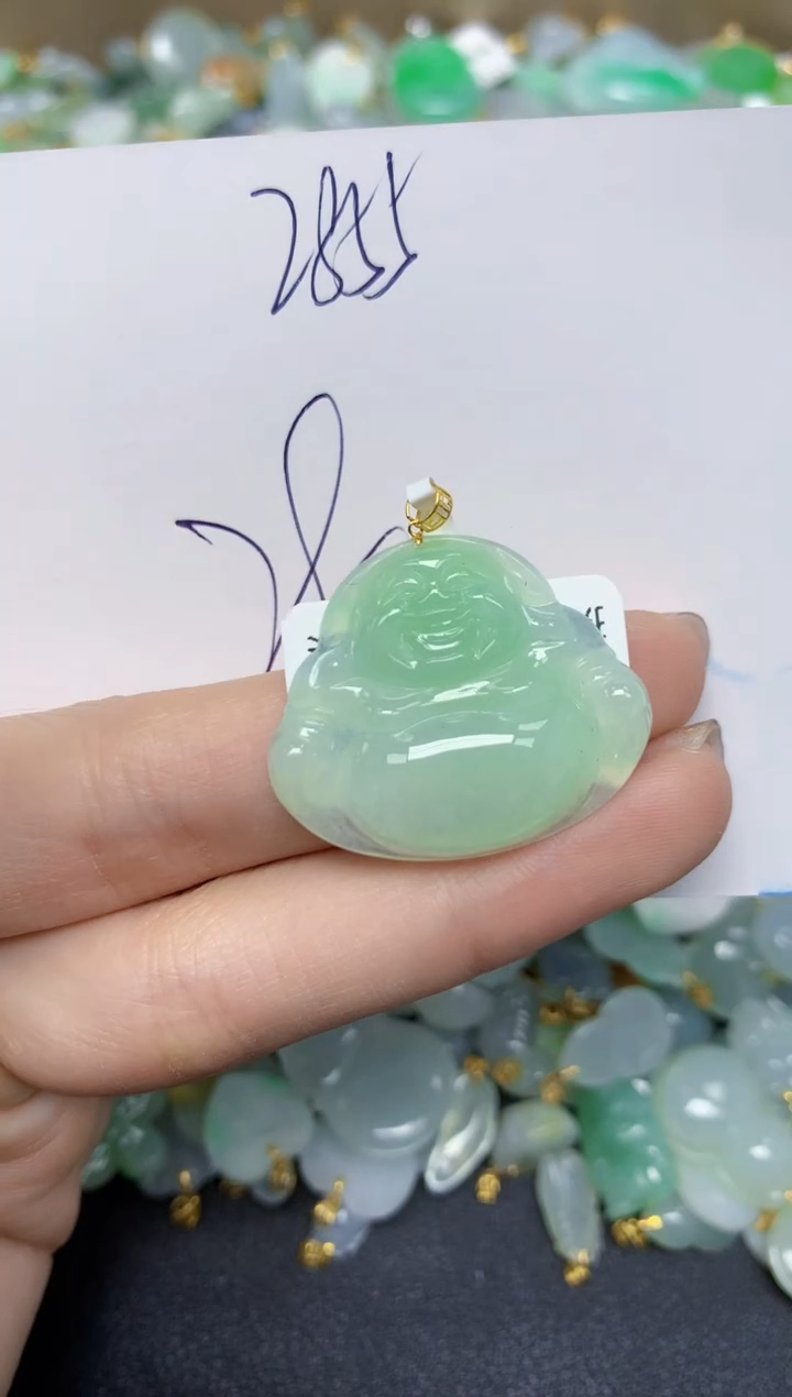【闪购商品】翡翠颈饰18K金镶嵌 天然翡翠A货