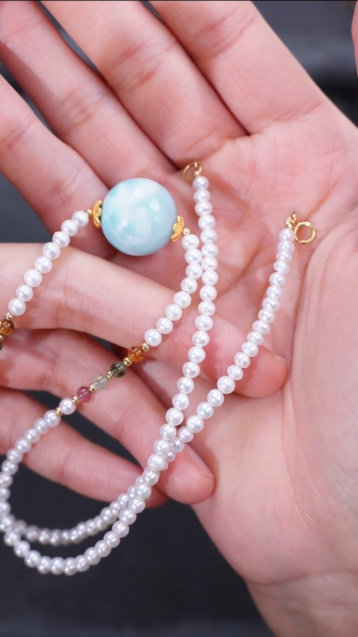 针钠钙石（海纹石）未镶嵌颈饰颈饰