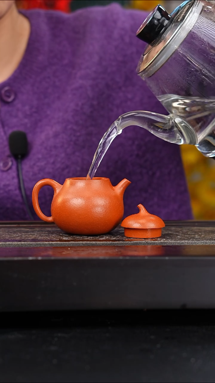 茶壶紫砂黄龙山朱泥茄瓜125cc吴国仙