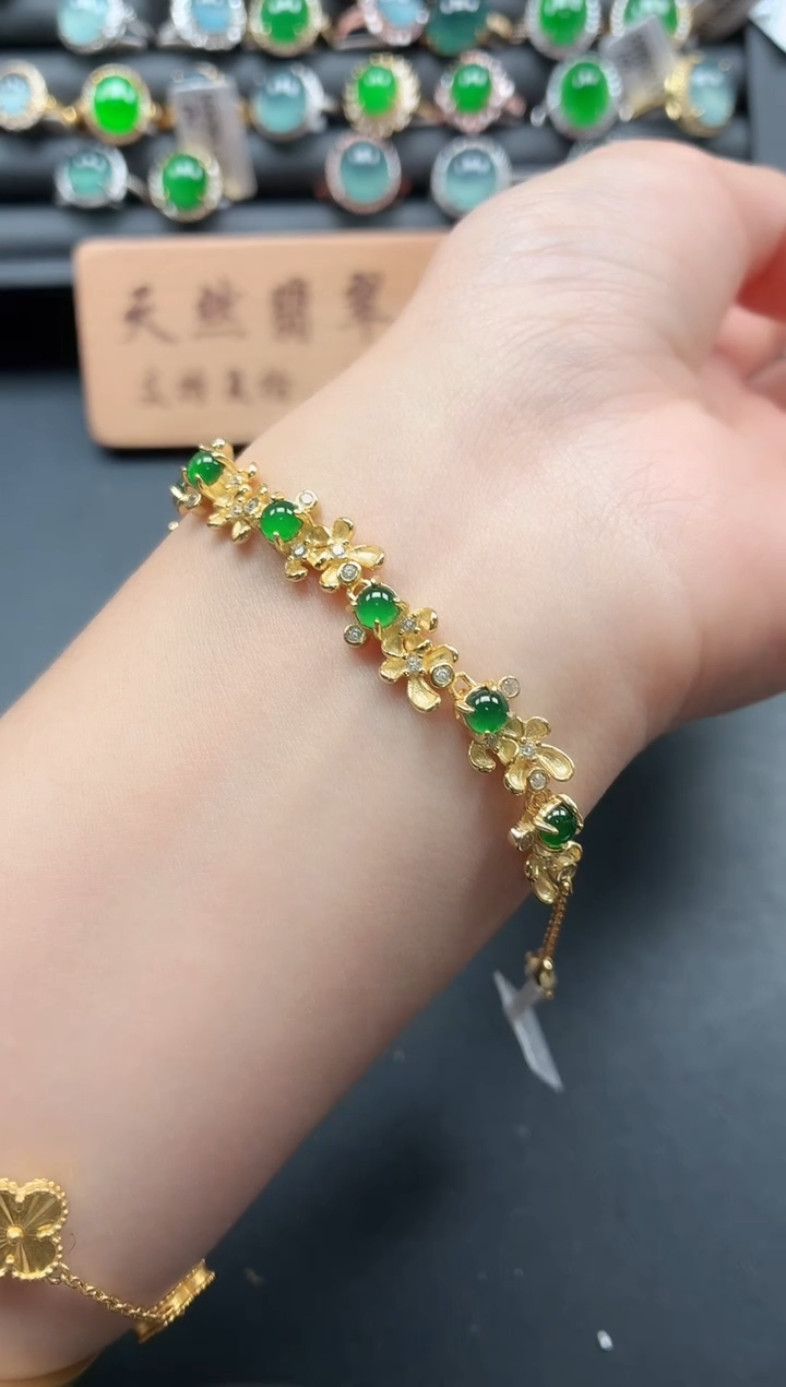 银S925镶嵌戒指翡翠苏*111