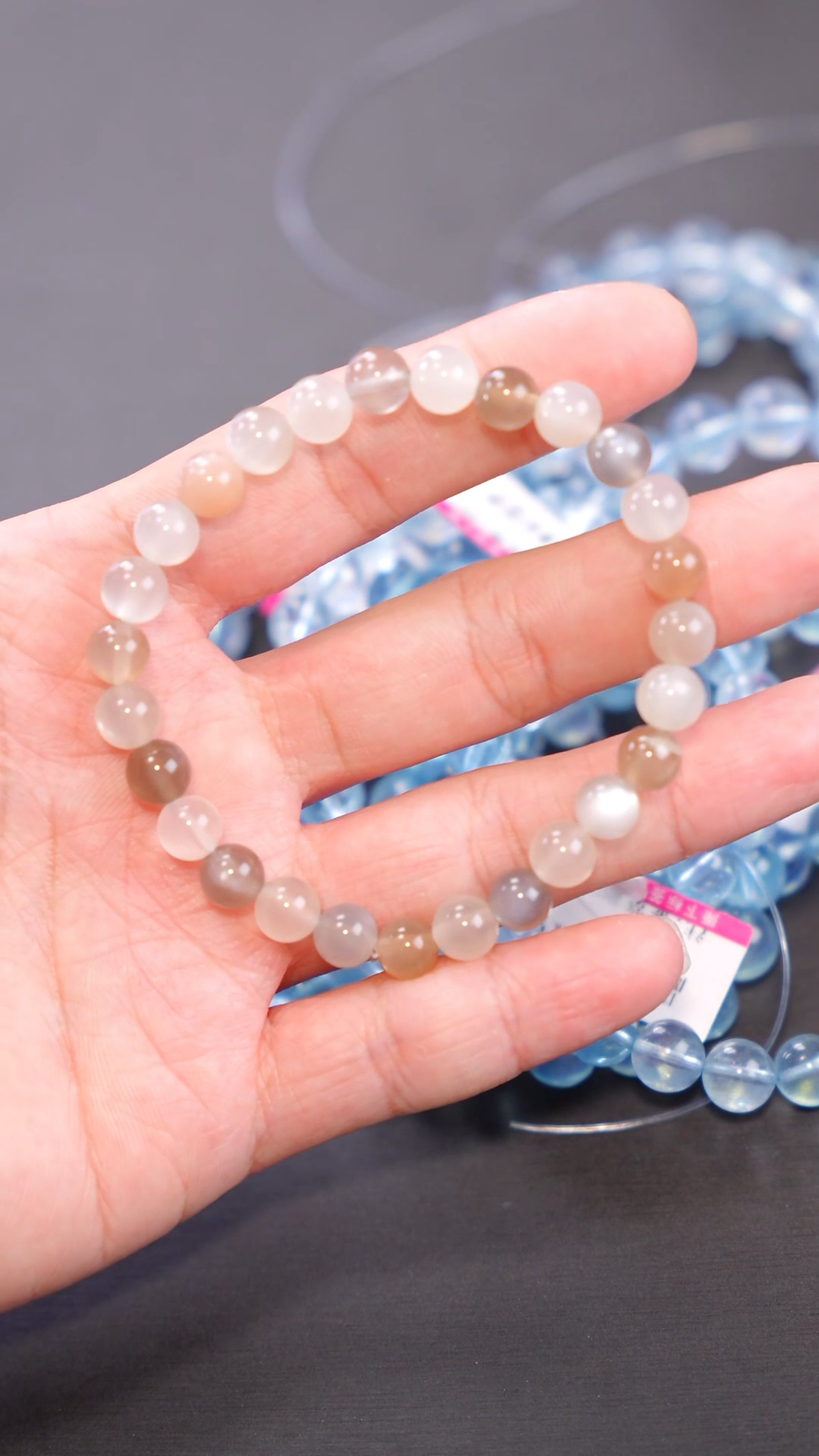 【闪购商品】长石单圈未镶嵌Q008月光多宝单圈约7mm