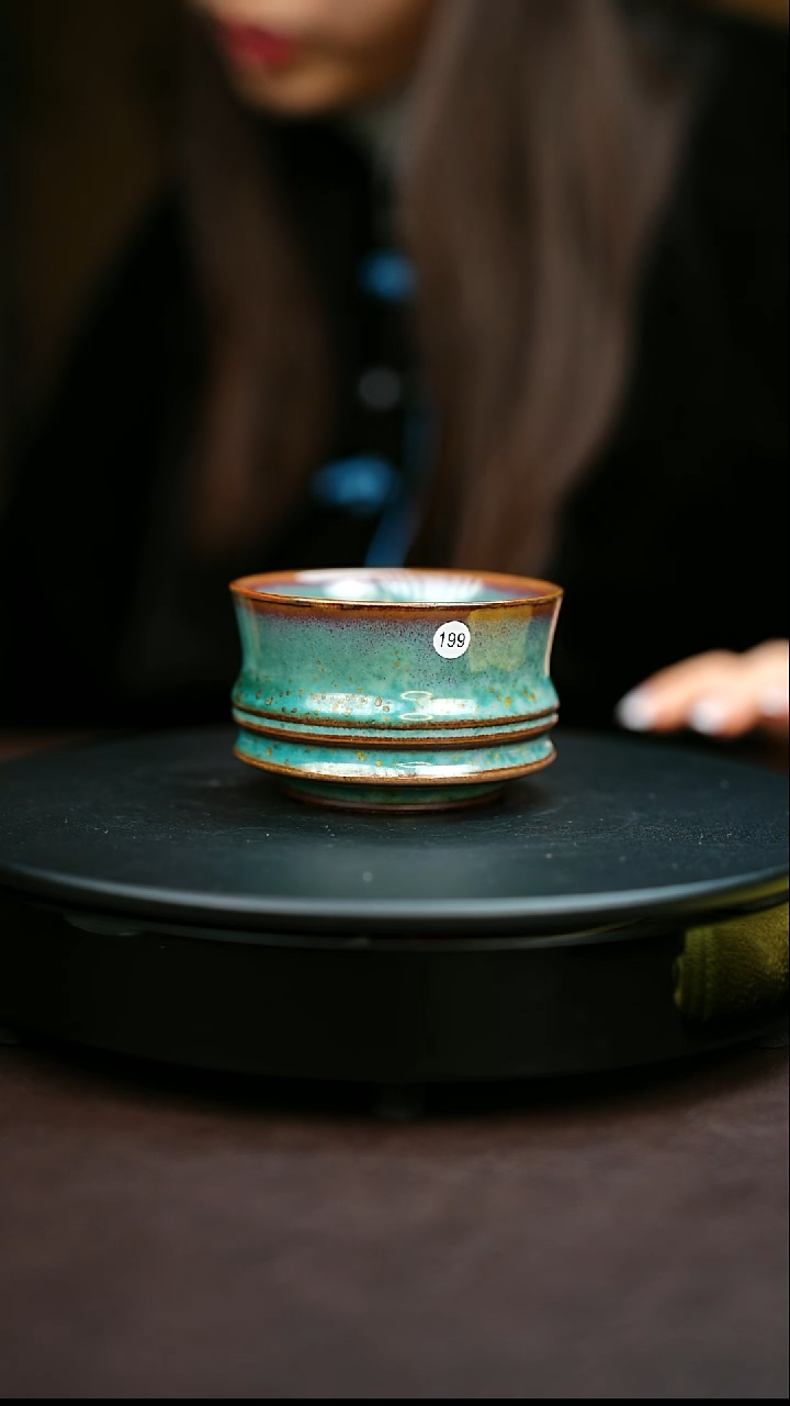 199#原矿钧瓷炉钧釉马蹄杯