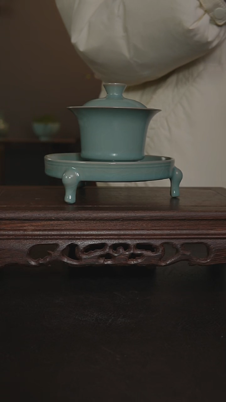 摆件陶盖碗+三足笔洗