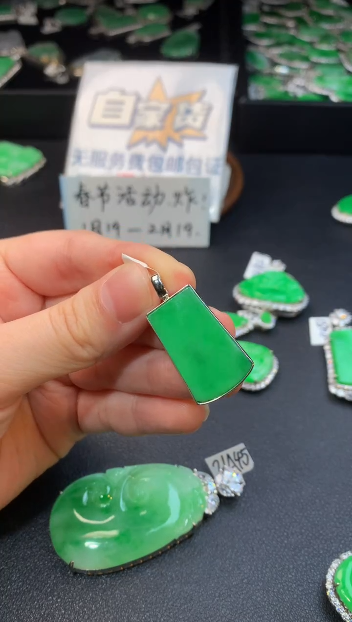 【闪购商品】翡翠颈饰银S925镶嵌翡翠