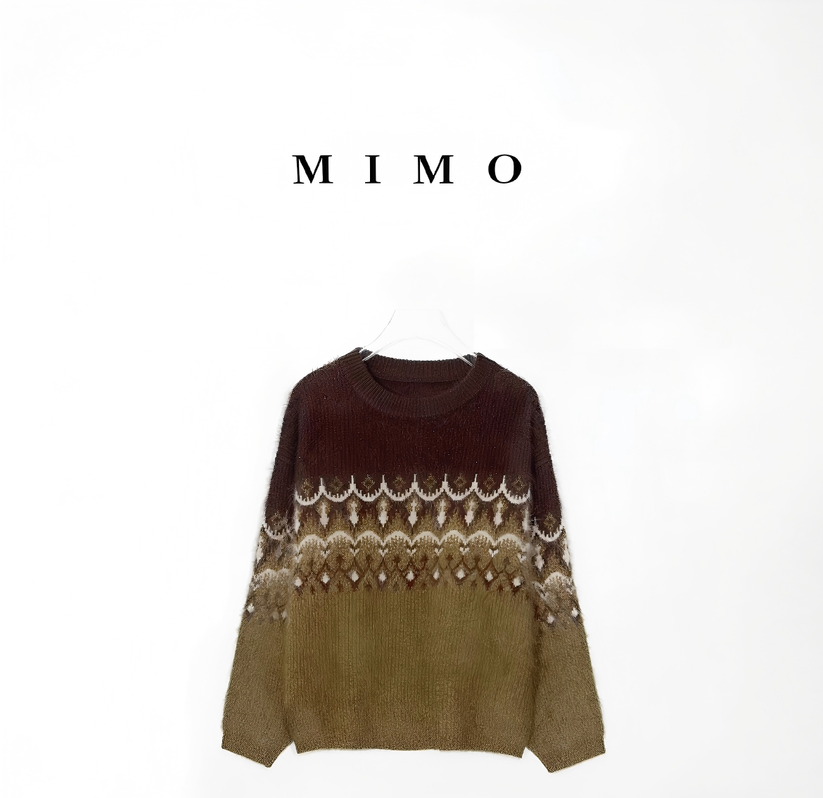 [MIMO] 超好看 山羊绒拉绒 复古咖费尔岛系列拉绒毛衣