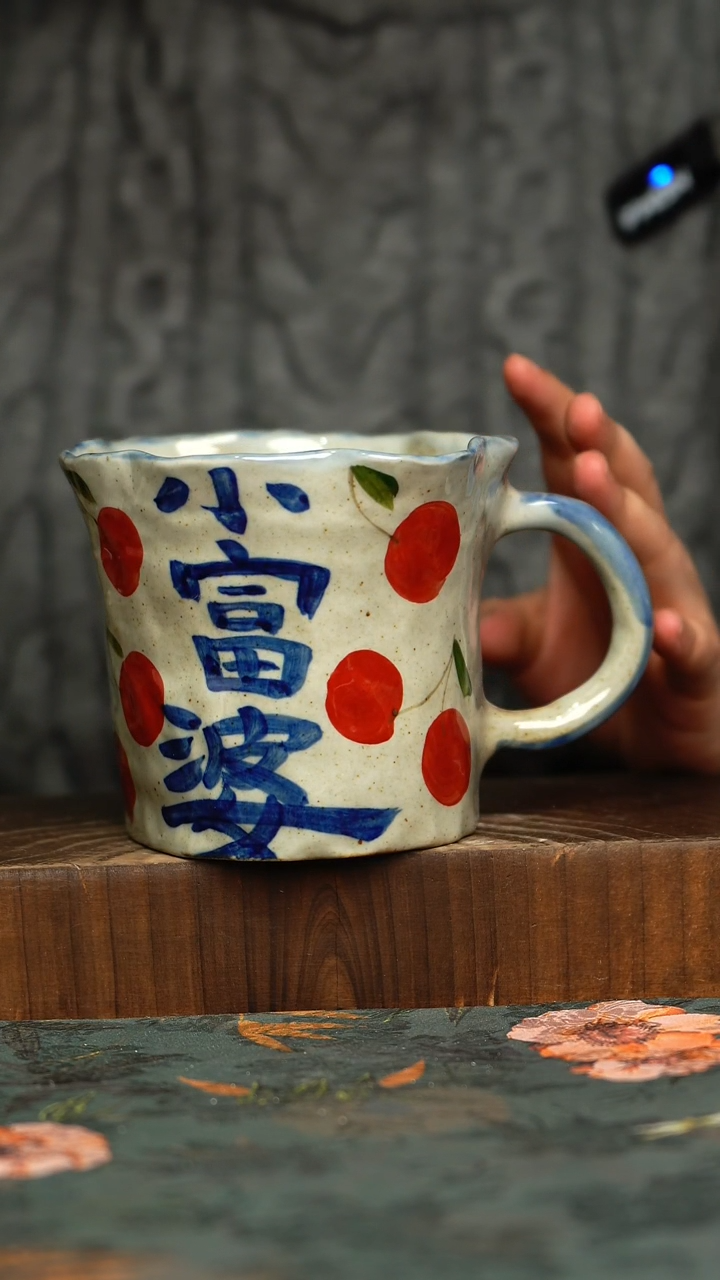 杯釉下彩手工手绘同款陶器