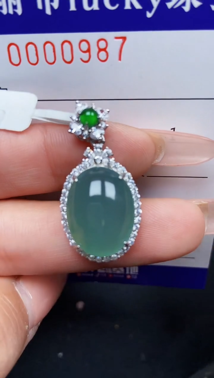 【闪购商品】翡翠颈饰银S925镶嵌0987