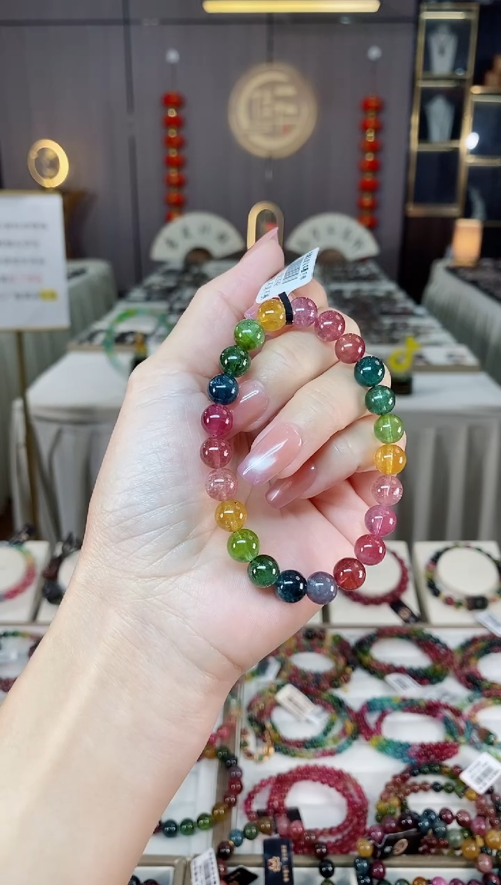 未镶嵌老矿碧玺单圈手串8mm+碧玺hon多样性发货一条