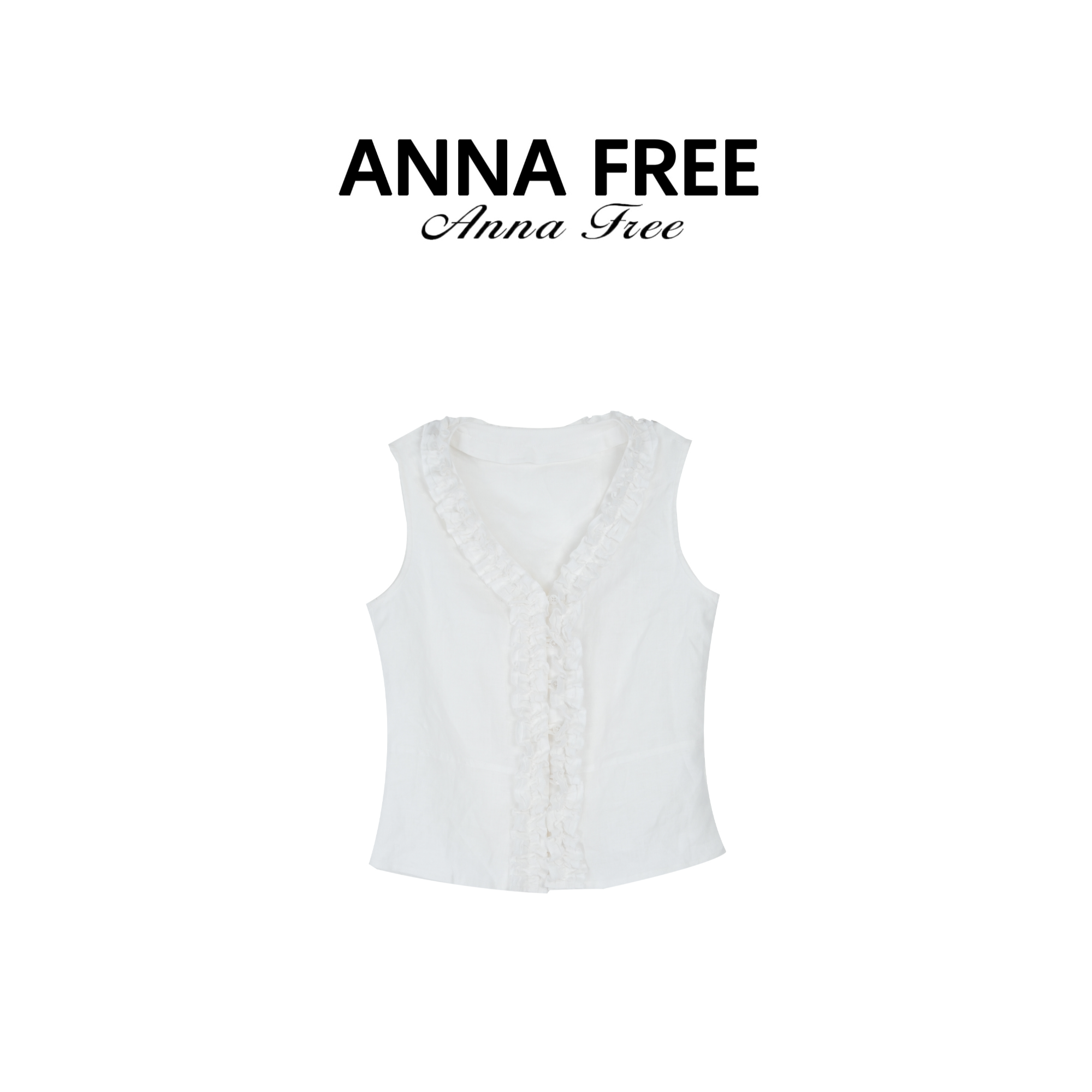 ANNA FREE 100亚麻时尚百搭无袖背心气质ZCM25492