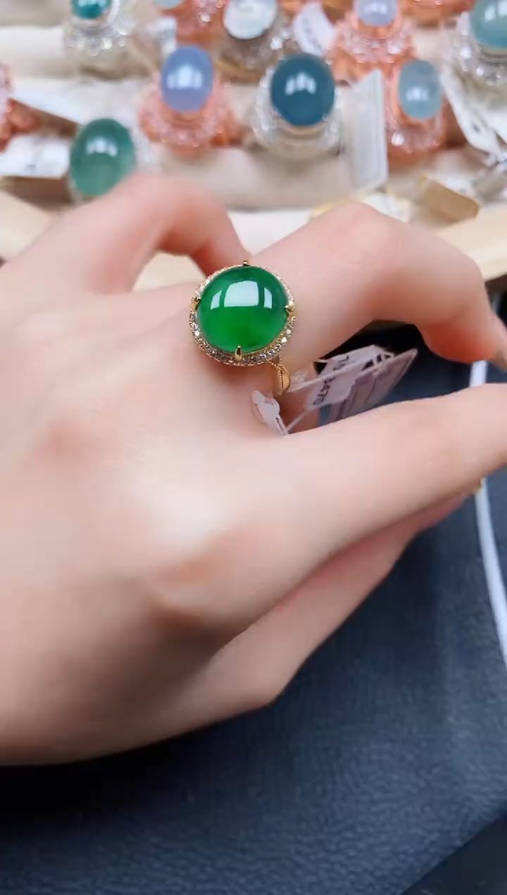 【闪购商品】翡翠戒指银S925镶嵌翡翠