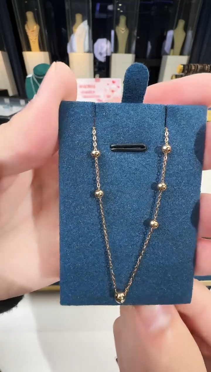 【闪购商品】钻石套链18K金镶嵌k玫套链1.97g