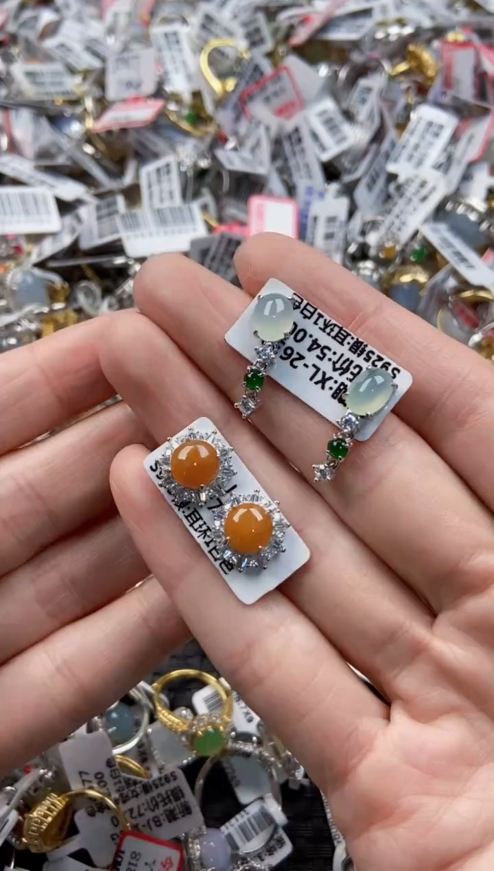 翡翠戒指银S925镶嵌222------1