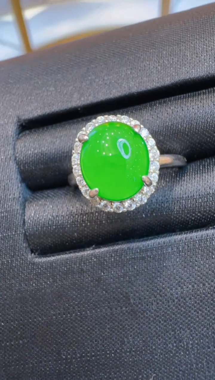 银S925镶嵌戒指翡翠多样性团购发一件