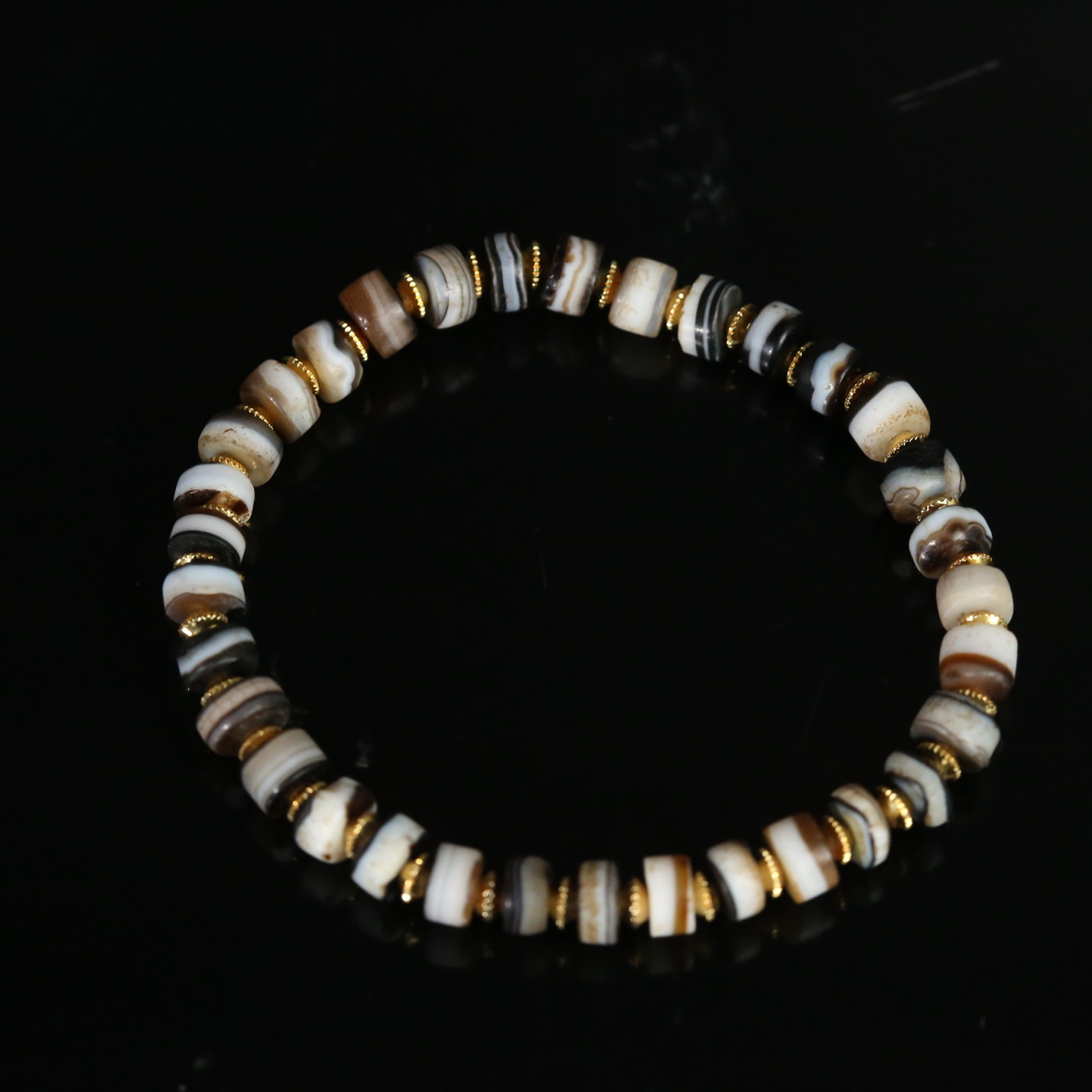 明早期缠丝玛瑙剁珠手串【文物宝库】HAN250812058