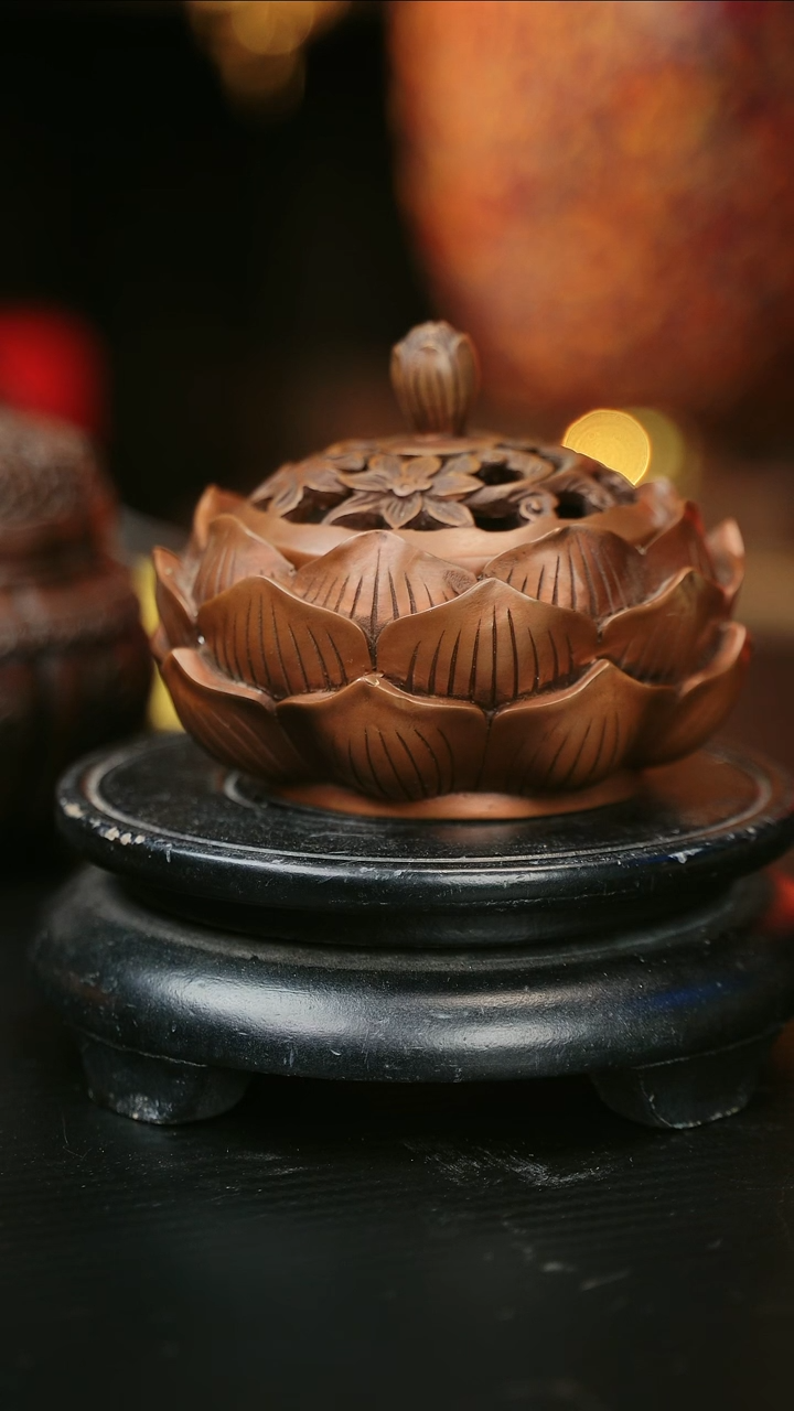 【闪购商品】朱炳仁铜 莲花炉 摆件 