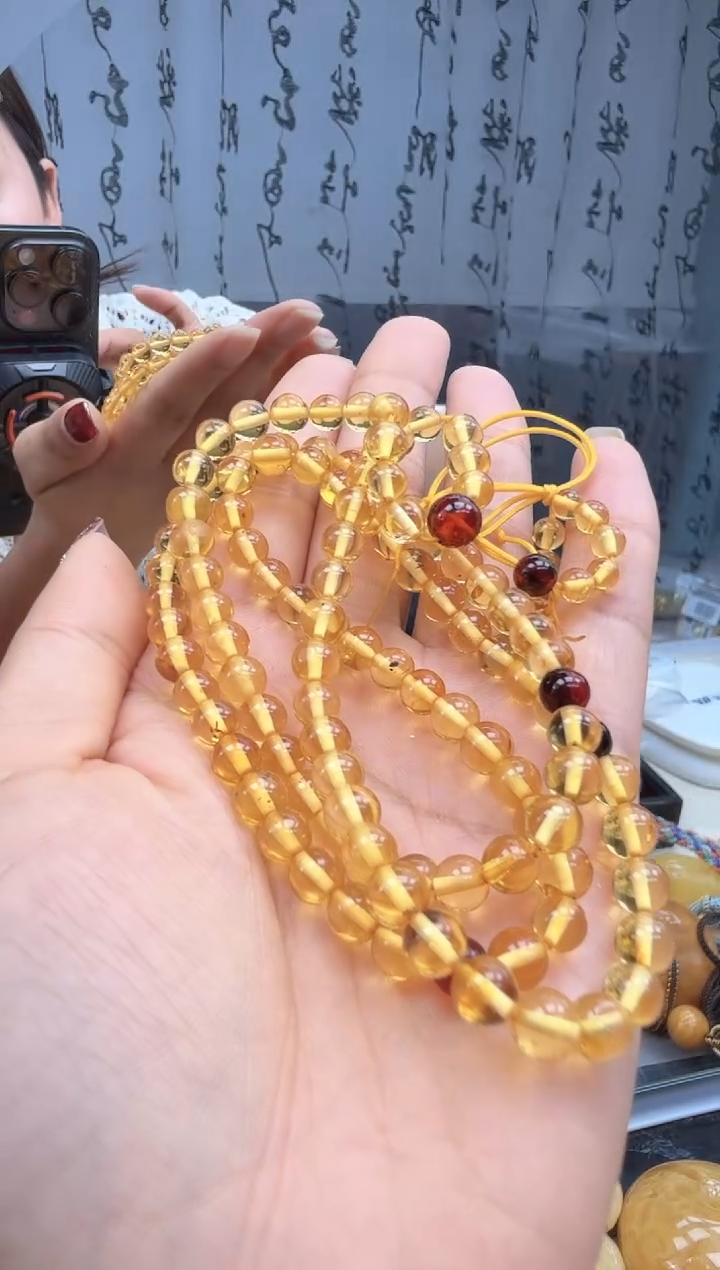 【闪购商品】琥珀裸石未镶嵌项链