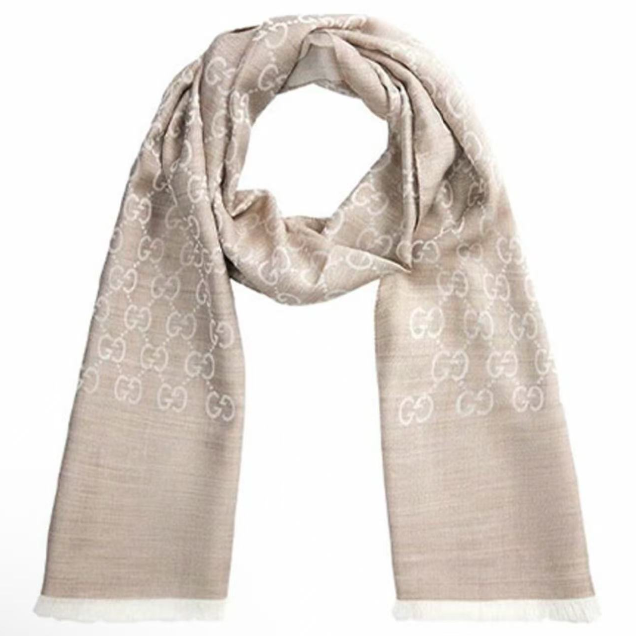 GUCCI/古驰双G双面织花绒线流苏围巾 qq