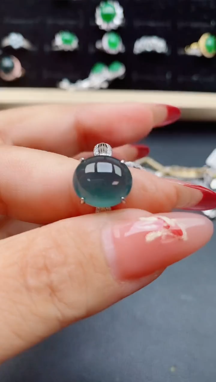 【闪购商品】翡翠戒指银S925镶嵌1321312