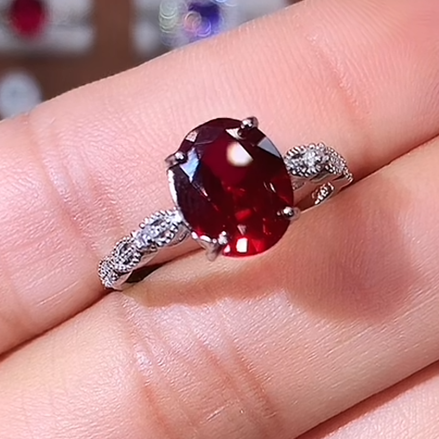 红宝石戒指酒红白810