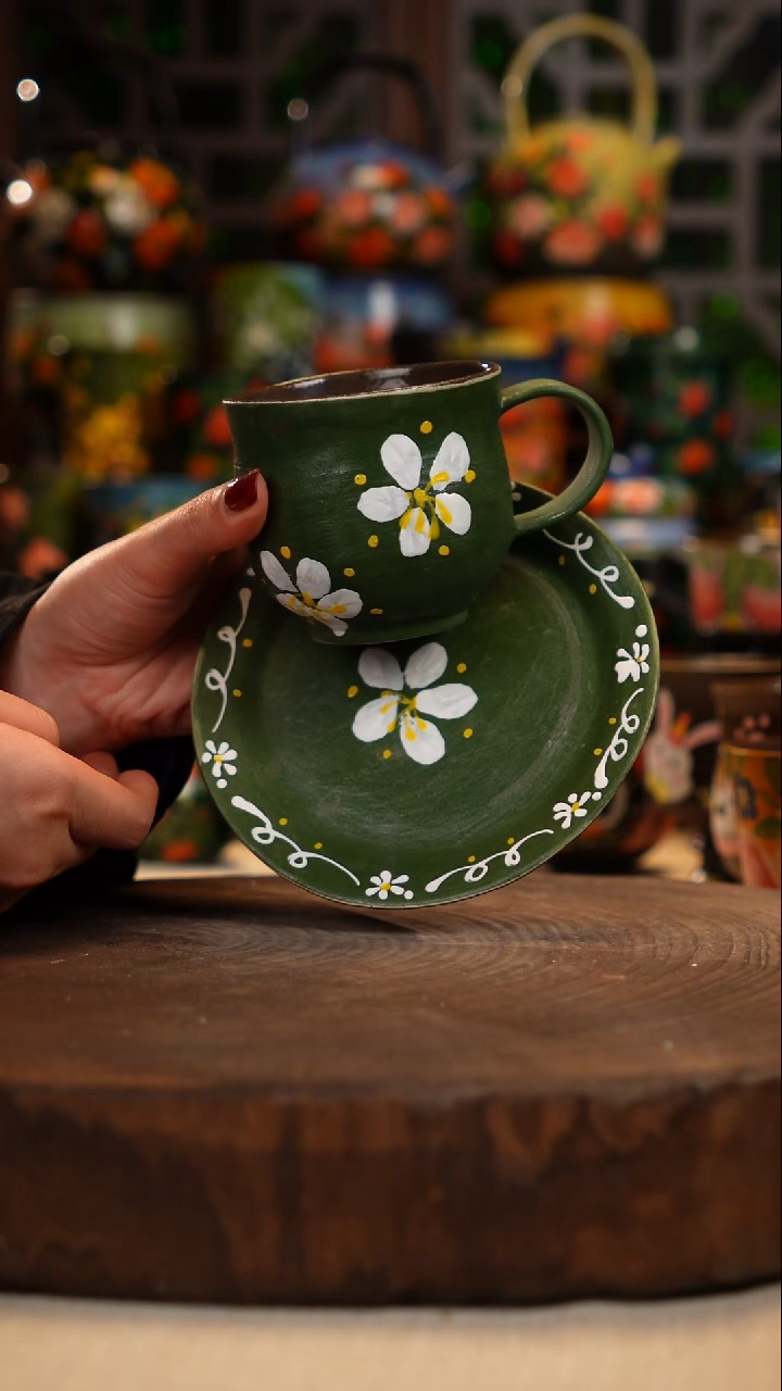 紫砂 油画手绘釉下彩