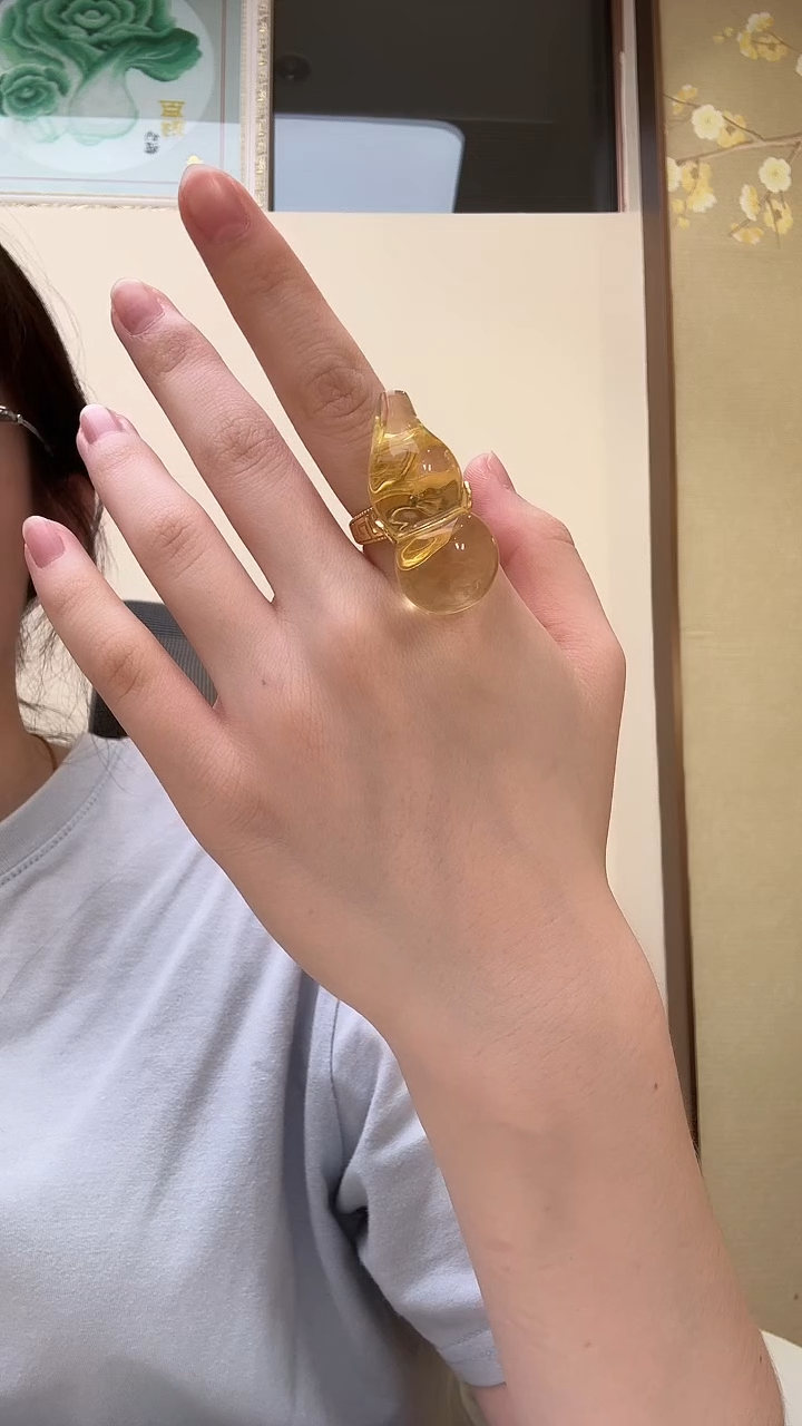 未镶嵌琥珀戒指戒指