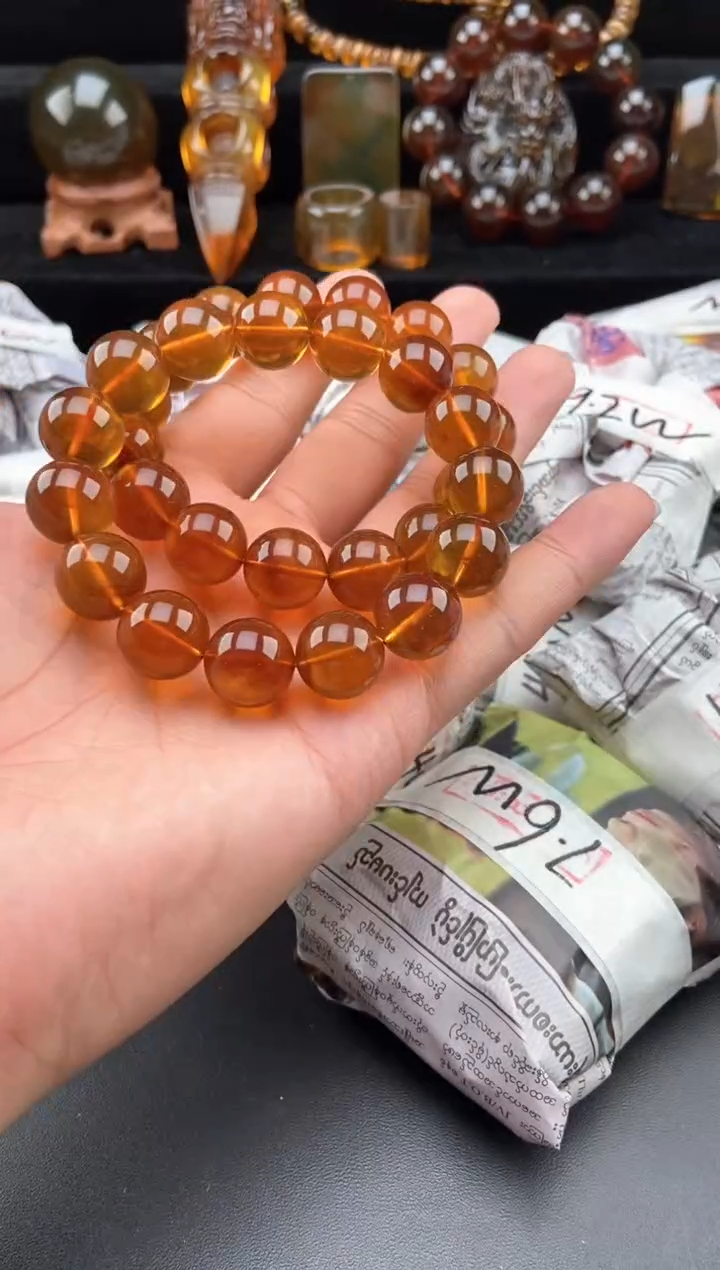 【闪购商品】琥珀手链未镶嵌金棕珀手串【多样性发货其中一】