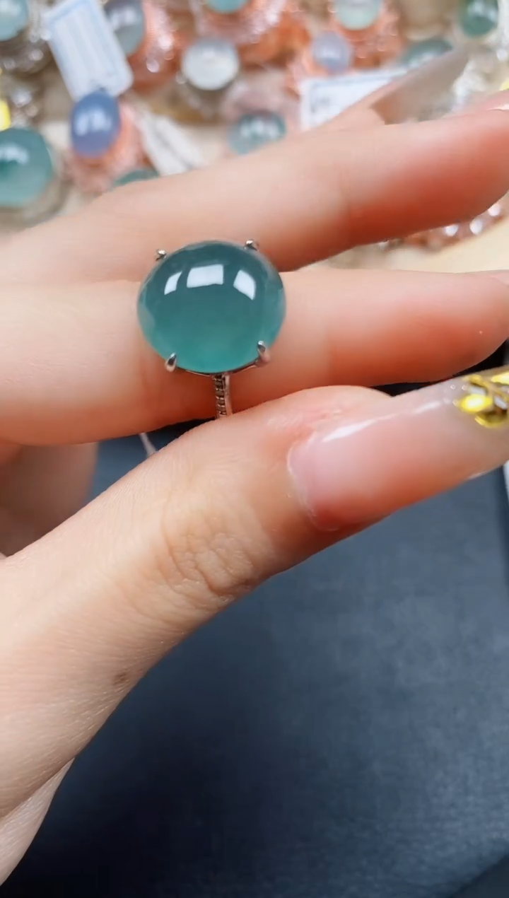 【闪购商品】翡翠戒指银S925镶嵌翡翠