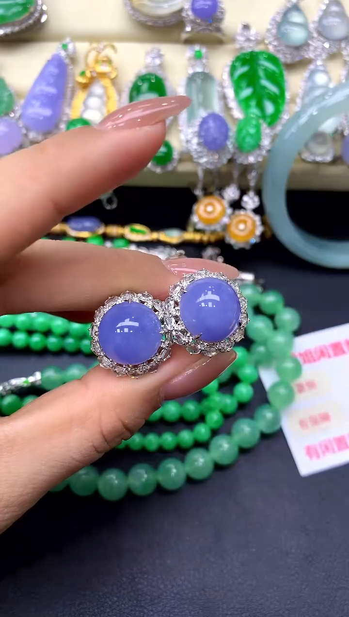 18K金镶嵌翡翠耳饰399-中国好珍宝