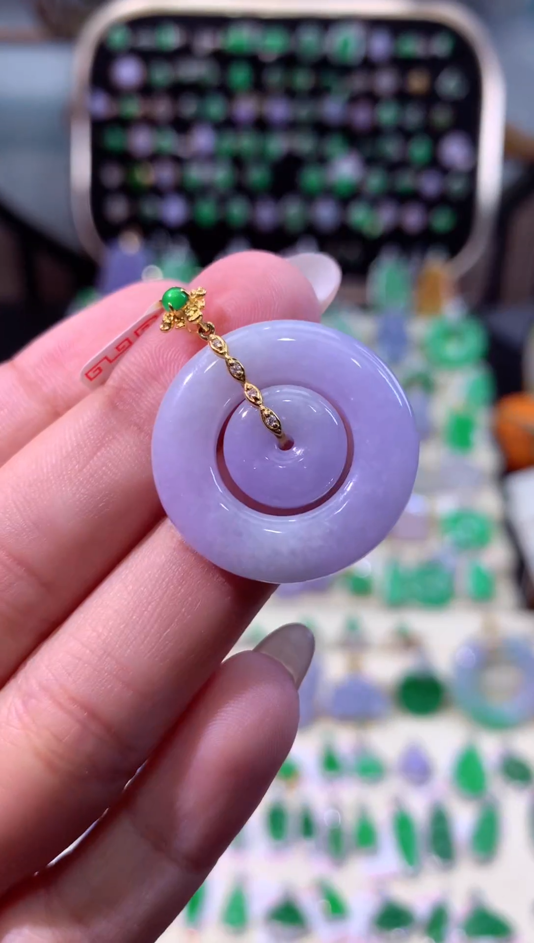 【闪购商品】翡翠颈饰18K金镶嵌缅甸天然A货翡翠