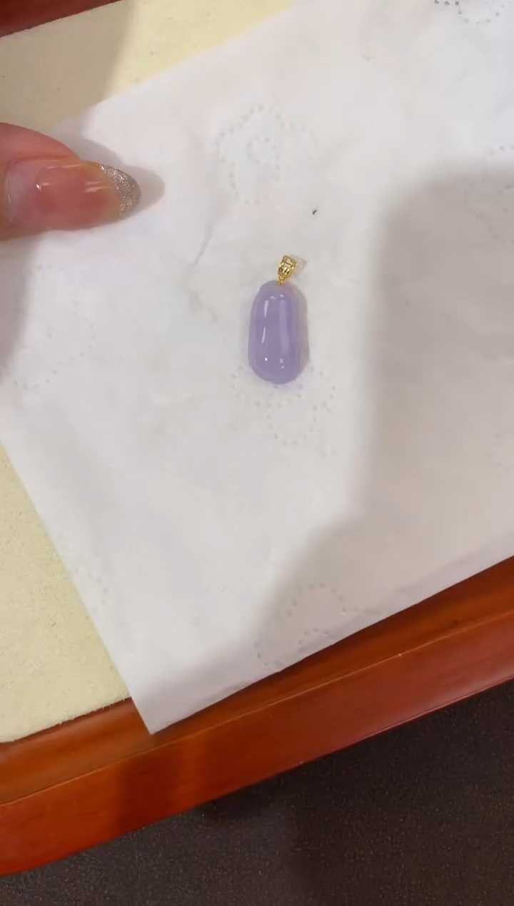 【闪购商品】翡翠颈饰18K金镶嵌天然缅甸a货翡翠