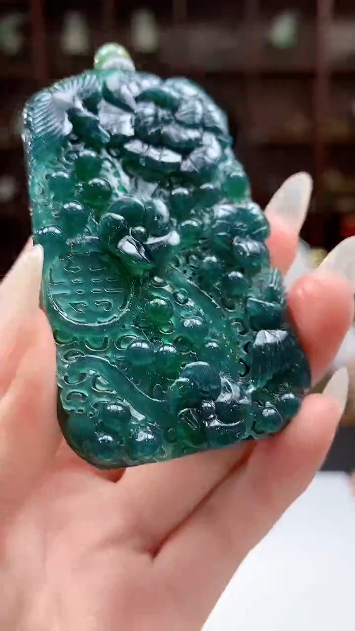 【闪购商品】定制翡翠未镶嵌8046jj-毛货挂件90