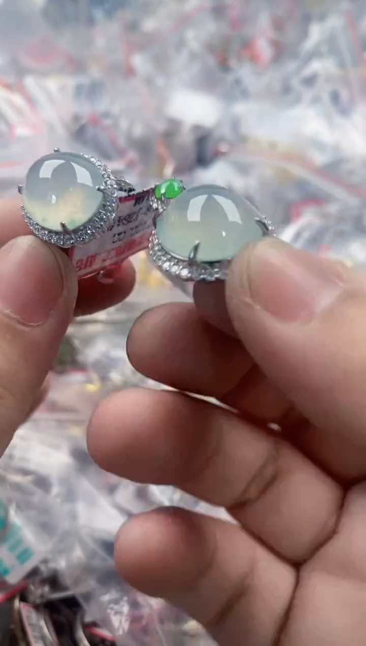 银S925镶嵌戒指翡翠777   10