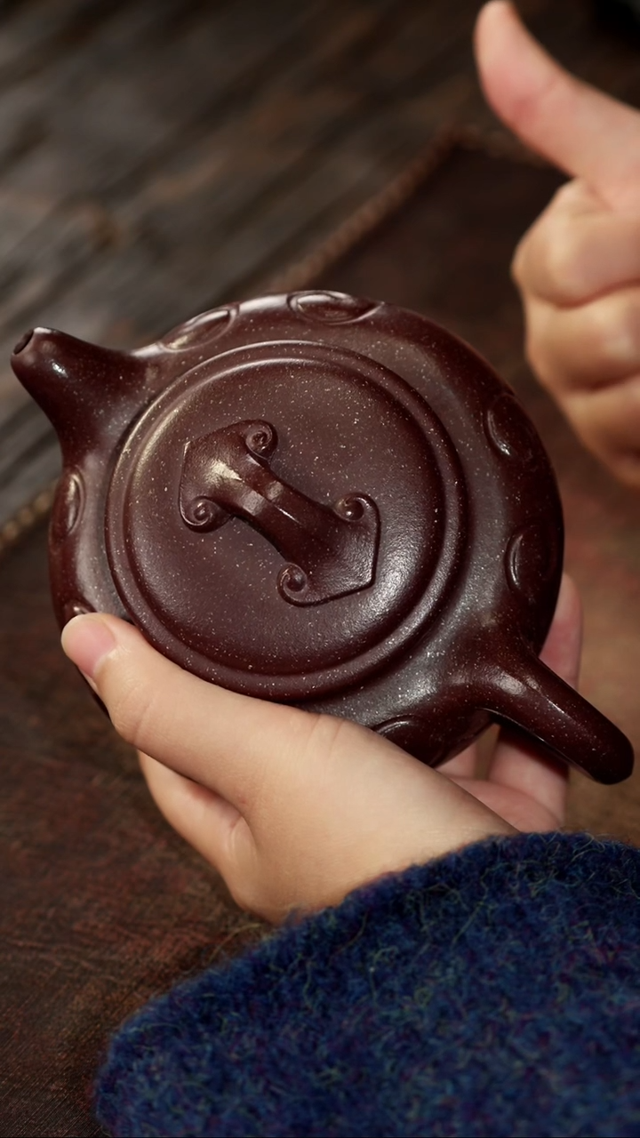 茶杯紫砂非遗茶器-如意仿古（半手）