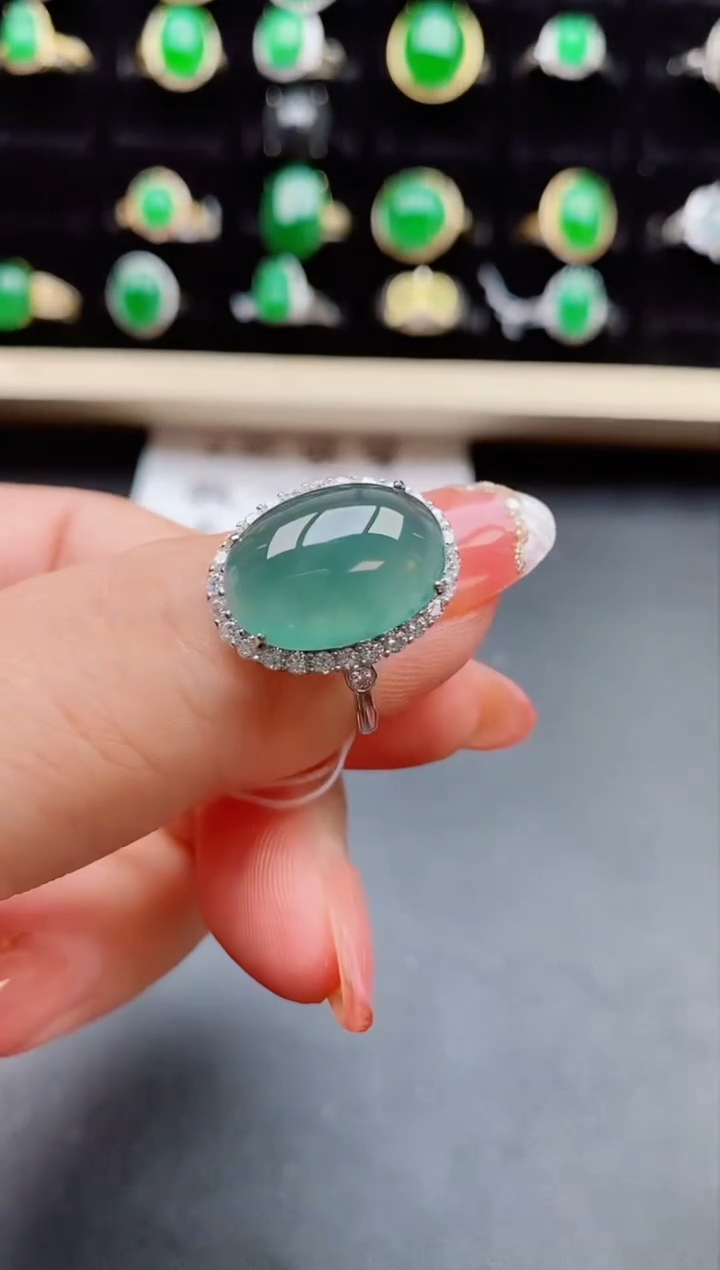 【闪购商品】翡翠戒指银S925镶嵌21212