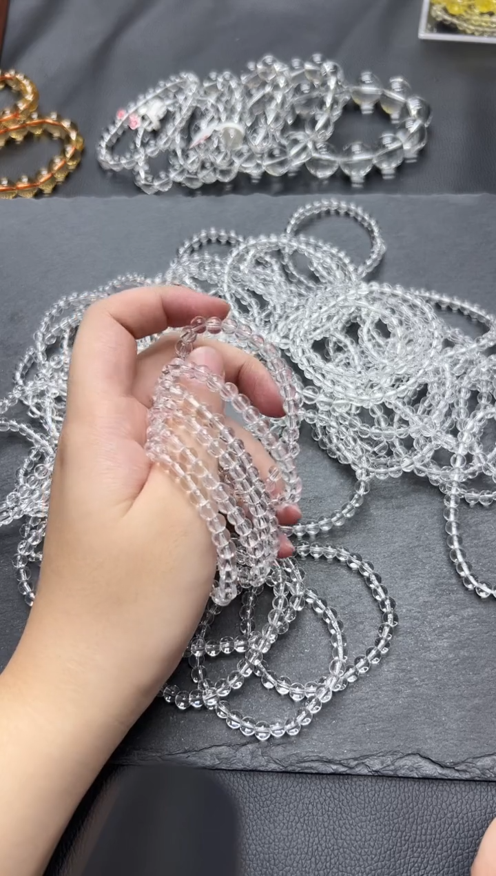 水晶手串未镶嵌白水晶6mm单圈