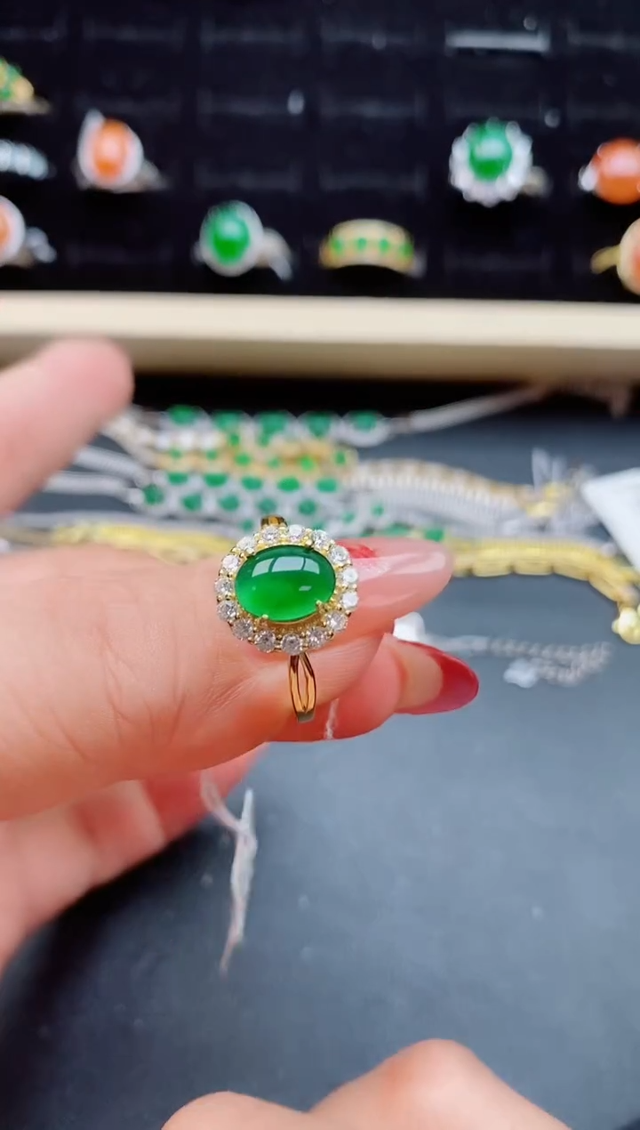 【闪购商品】翡翠戒指银S925镶嵌32132