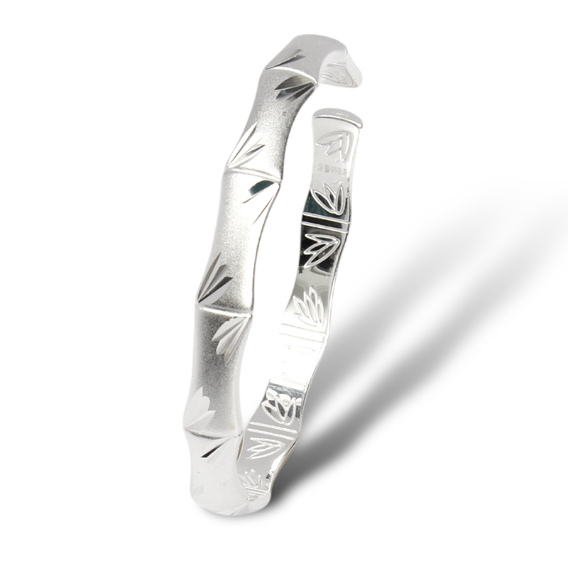 竹节开口 精品银手镯 SZ022