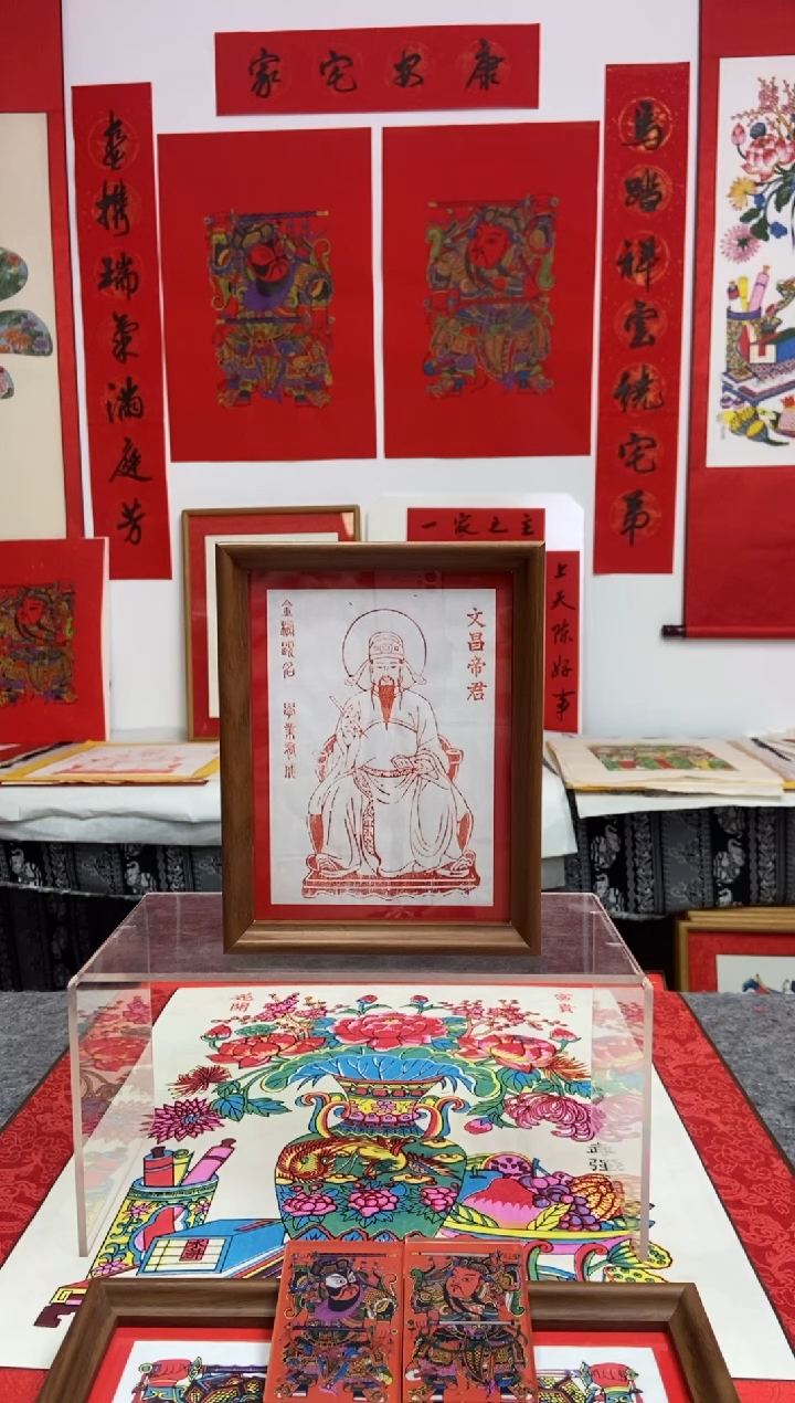 文昌帝君朱拓摆台手工制作精品