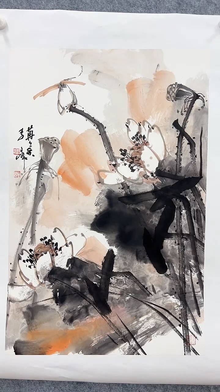 国画李文峰四尺三开精品花鸟