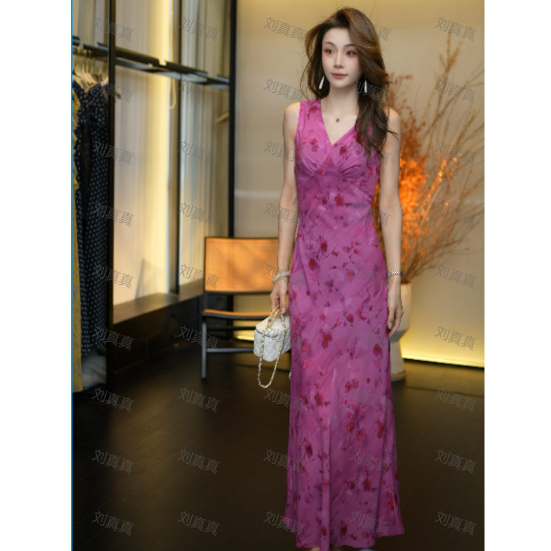【刘真真繁花佳人】Z702 小野法式慵懒风长裙蕾丝气质连衣裙QC